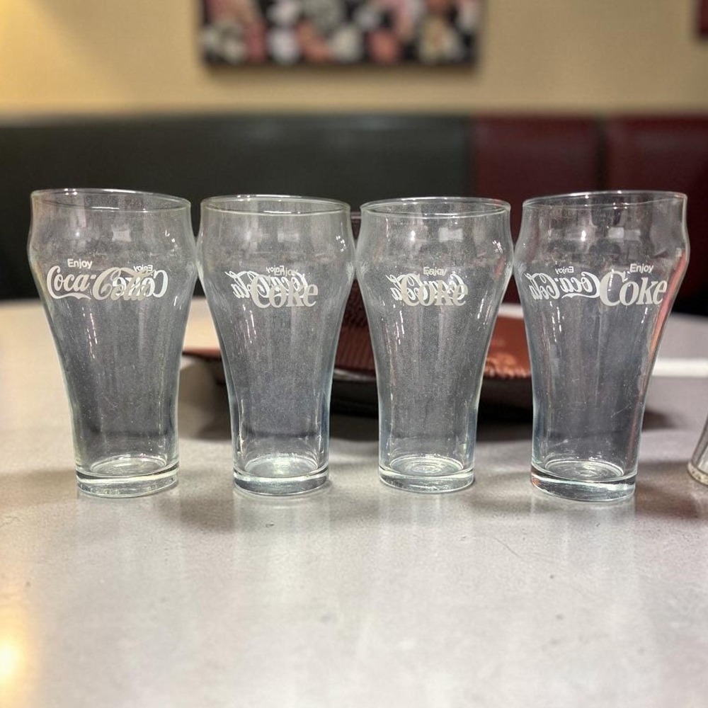 Classic‎ Coca-Cola Enjoy Coke Glasses, Set Of 4, Vintage Glassware, Drinkware